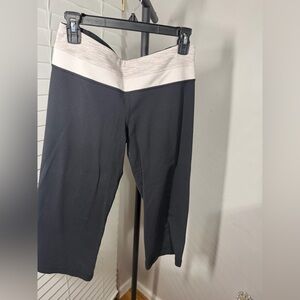 lululemon athletica Black Capri Leggings with Cream Waistband